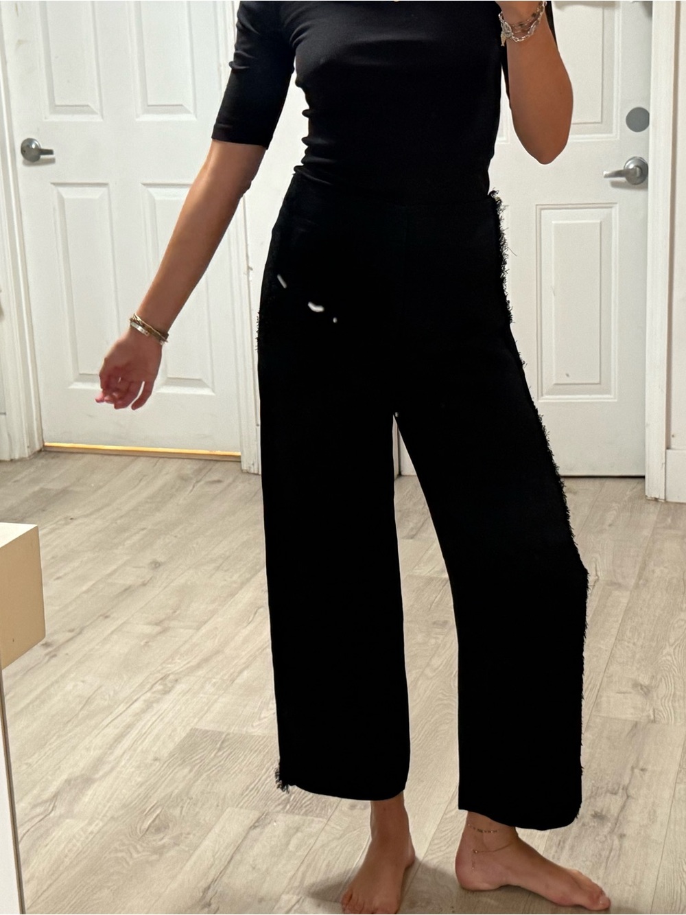Club Monaco Women’s High-Waist Black Wide-Leg Pants trousers